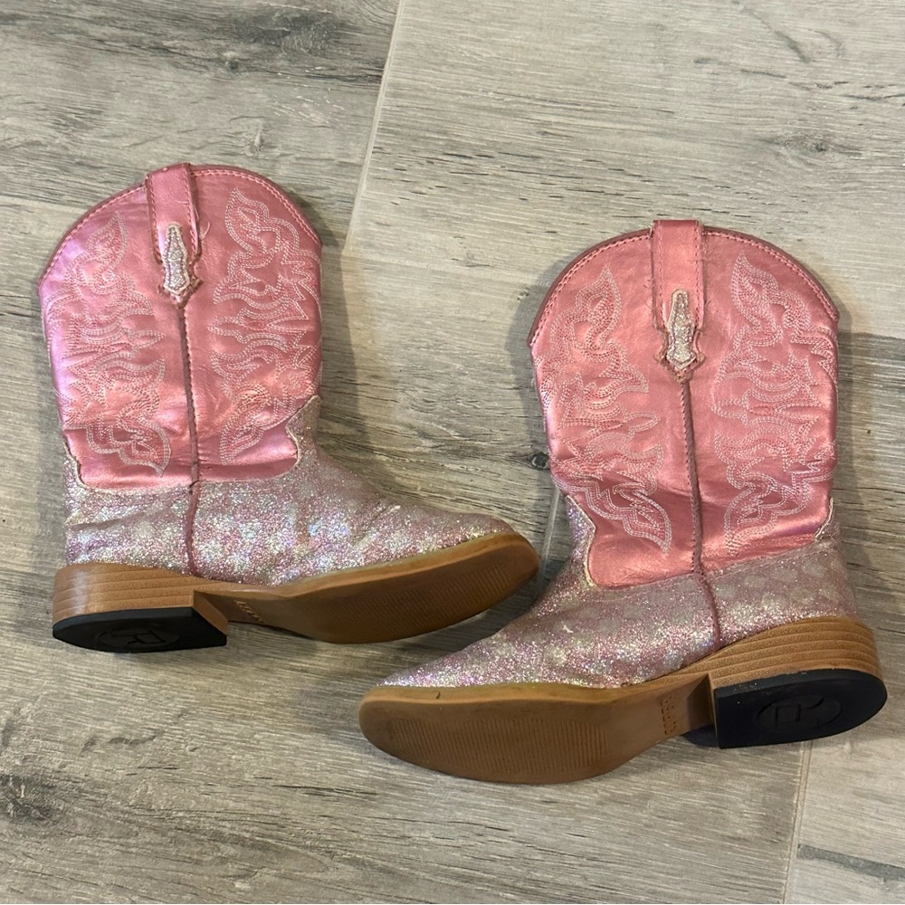 Roper Pink and Silver Glitter Boots